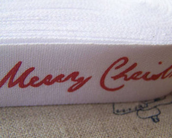 Accessories - 5.46 Yards (5 Meters) Merry Christmas Snowflake Print Cotton Ribbon Label String A2555