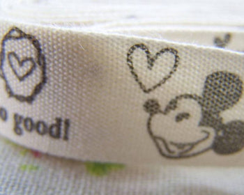 Accessories - 5.46 Yards (5 Meters)  Mouse Pattern Print Cotton Ribbon Label String A2560