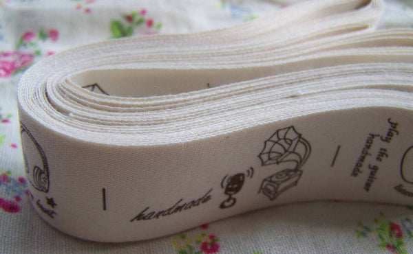 Accessories - 5.46 Yards (5 Meters) Music Print Cotton Ribbon Label String A2580