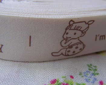 Accessories - 5.46 Yards (5 Meters) Pretty Cute Baby Print Cotton Ribbon Label String A2540