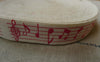 Accessories - 5.46 Yards (5 Meters) Red Music Note Print Cotton Ribbon Label String A5533