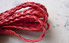 Accessories - 5 Meters Of Red Artificial Leather Twisted Cords Thread String 3x7mm A7001