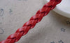 Accessories - 5 Meters Of Red Artificial Leather Twisted Cords Thread String 3x7mm A7001