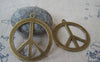 Accessories - 5 Pc Of Antique Bronze Huge Peace Symbol Pendants 40mm A3335
