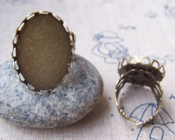 Crown Bezel Set Ring Blanks Brass Jewelry Ring Blanks Bronze Ring