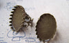 Accessories - 5 Pcs Antique Bronze Adjustable Ring Blank Shank Base With 18x25mm Bezel  Lace Edge A3887