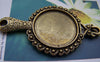Accessories - 5 Pcs Antique Bronze Flower Mirror Cameo Base Settings Double Sided Match 27.5mm Cab HEAVY HEAVY A1205