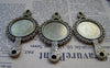 Accessories - 5 Pcs Antique Bronze Flower Mirror Cameo Base Settings Double Sided Match 27.5mm Cab HEAVY HEAVY A1205