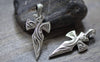 Accessories - 5 Pcs Antique Silver Cross Pendants Abstract Phoenix Design Charms 24x57mm  A7846