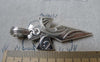 Accessories - 5 Pcs Antique Silver Cross Pendants Abstract Phoenix Design Charms 24x57mm  A7846