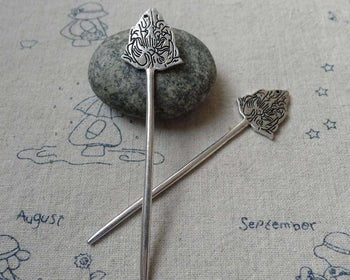 Accessories - 5 Pcs Antique Silver Hairpin Bookmark 19x84mm A6514