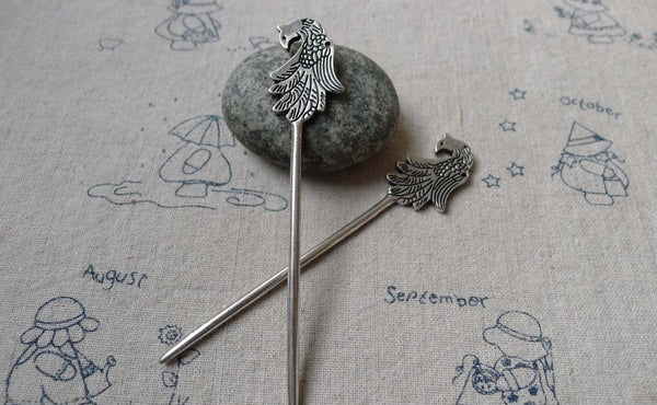 Accessories - 5 Pcs Antique Silver Phoenix Chinese Hairpin Bookmark 17x88mm A6545