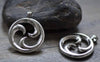 Accessories - 5 Pcs Antique Silver Round Pendants Abstract Design Charms 31x37mm  A7847