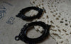 Accessories - 5 Pcs Black E-coating Metal Oval Base Settings Pendants Match 18x25mm Cabochon A5552