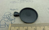 Accessories - 5 Pcs Black E-coating Metal Round Base Settings Pendants Match 25mm Cabochon A5988