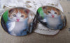Accessories - 5 Pcs Crystal Glass Cabochon Dome Kitten Cat Round Cameo 30mm A4070