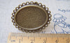 Accessories - 5 Pcs Of Antique Bronze Adjustable Ring Blank Shank Base With 19x25mm Bezel  A2263