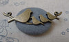 Accessories - 5 Pcs Of Antique Bronze Curved Four Birds On Branch Connectors Pendants  22x66mm  A7453