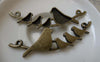Accessories - 5 Pcs Of Antique Bronze Curved Four Birds On Branch Connectors Pendants  22x66mm  A7453