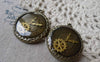 Accessories - 5 Pcs Of Antique Bronze Enamel Clock Charms Size 28x32mm A7087