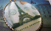 Accessories - 5 Pcs Of Antique Bronze Enamel Eiffel Tower Oval Pendants 35x45mm A1755