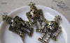 Accessories - 5 Pcs Of Antique Bronze Filigree 3D Robot Charms Pendants 8x24x43mm A3017