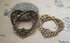 Accessories - 5 Pcs Of Antique Bronze Filigree Flower Heart Pendant Charms 40mm A2170