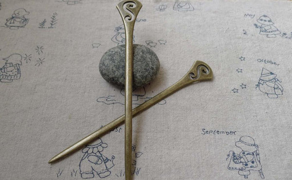 Accessories - 5 Pcs Of Antique Bronze Filigree Hook Bookmark Charms 19x129mm A6670