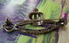 Accessories - 5 Pcs Of Antique Bronze Five Hole Crown Safety Pin Brooch Findings 25x59mm A781