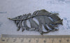 Accessories - 5 Pcs Of Antique Bronze Huge Feather Charms Pendants 41x86mm  A7669