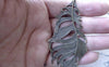 Accessories - 5 Pcs Of Antique Bronze Huge Feather Charms Pendants 41x86mm  A7669