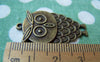 Accessories - 5 Pcs Of Antique Bronze Lovely Owl Charms Pendants 20.5x35mm A140