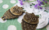 Accessories - 5 Pcs Of Antique Bronze Lovely Owl Charms Pendants 20.5x35mm A140