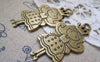Accessories - 5 Pcs Of Antique Bronze Princess Pendants Double Sided 25x48mm A3104