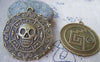 Accessories - 5 Pcs Of Antique Bronze Round Skull Pendant Charms 40mm A1581