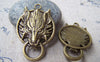 Accessories - 5 Pcs Of Antique Bronze Wolf Head Pendants Charms 27x40mm A530