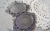 Accessories - 5 Pcs Of Antique Silver Oval Base Settings Pendant Match 30x40mm Cab A4563