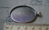 Accessories - 5 Pcs Of Antique Silver Oval Cameo Base Pendants Tray Match 30x40mm Cabochon A5737