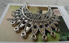 Accessories - 5 Pcs Of Antique Silver Phoenix Coronet Pendants Connectors 52x52mm A5607
