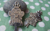 Accessories - 5 Pcs Of Antique Silver Princess Pendants Double Sided  25x48mm A1546