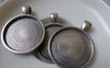 Accessories - 5 Pcs Of Antique Silver Round Cameo Cabochon Base Settings Match 25mm Cameo A7020