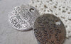 Accessories - 5 Pcs Of Antique Silver Round Pendants 37.5mm  A6096