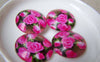 Accessories - 5 Pcs Of Crystal Glass Dome Rose Flower Round Cameo Cabochon 25mm A4073