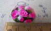 Accessories - 5 Pcs Of Crystal Glass Dome Rose Flower Round Cameo Cabochon 25mm A4073