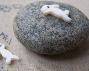 Accessories - 5 Pcs Of Natural Sea Shell Lovely Rabbit Beads 8x15mm A2679