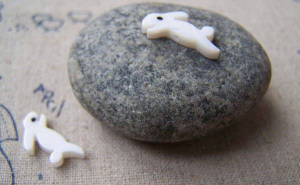 Accessories - 5 Pcs Of Natural Sea Shell Lovely Rabbit Beads 8x15mm A2679