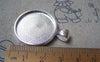 Accessories - 5 Pcs Of Shiny Silver  Round Cameo Cabochon Base Settings Match 25mm Cameo A4761