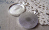 Accessories - 5 Pcs Of Shiny Silver  Round Cameo Cabochon Base Settings Match 25mm Cameo A4761