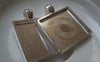 Accessories - 5 Pcs Of Silver Plated Square Cabochon Base Pendants Match 25x25mm Cameo A5716