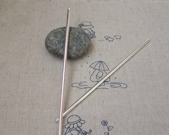 5 pcs Silver Tone Brass Retro Solid Hair Stick Bun 3x120mm A5135